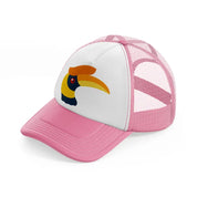 hornbill pink and white trucker hat