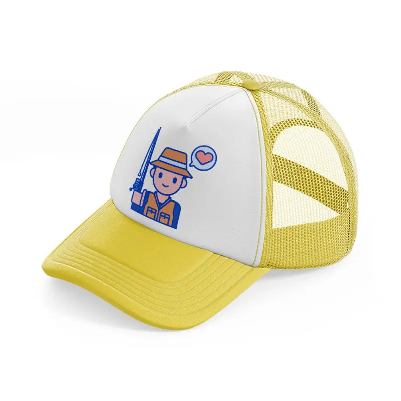 fisherman loves fishing-yellow-trucker-hat
