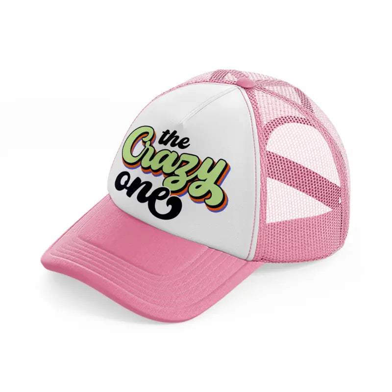 the crazy one-pink-and-white-trucker-hat