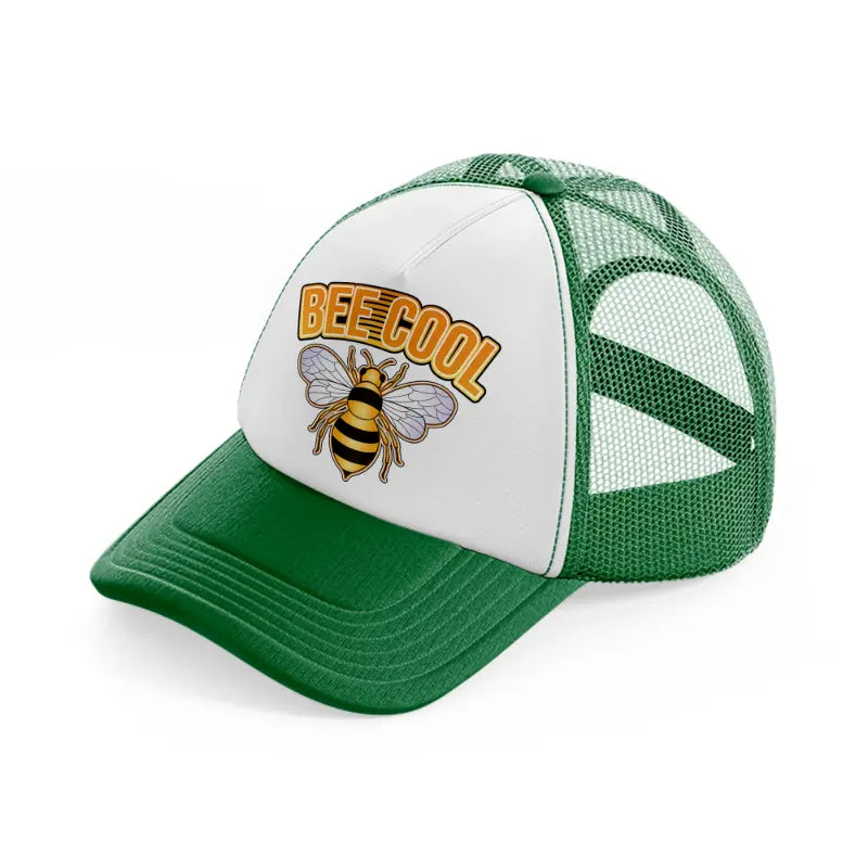 bee cool green and white trucker hat