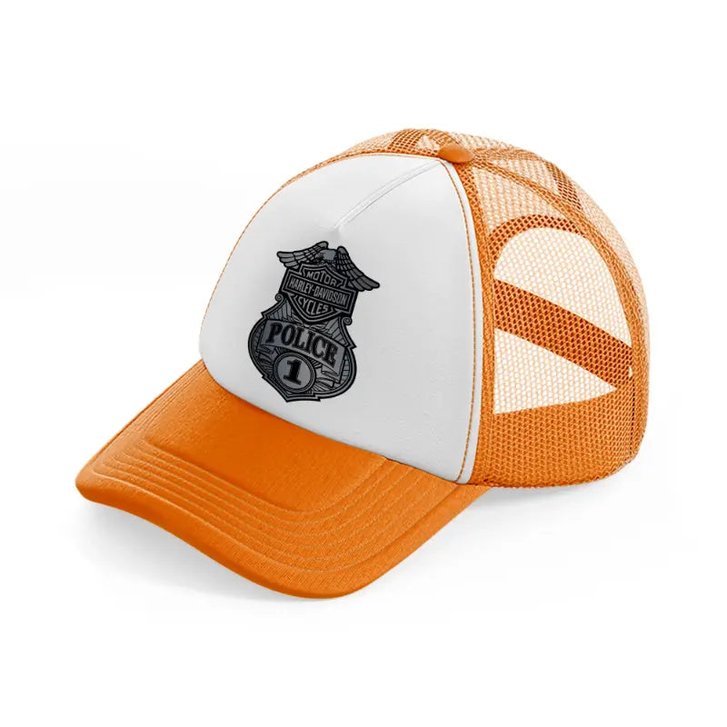 harley-davidson motorcycles police 1-orange-trucker-hat