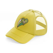 heart groovy gold trucker hat