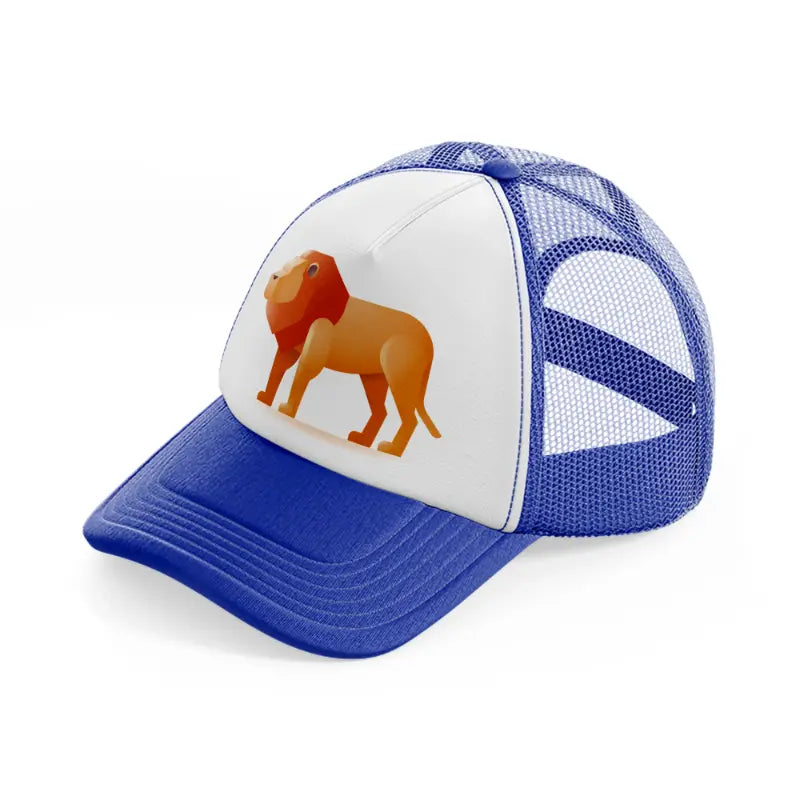 005 lion blue and white trucker hat