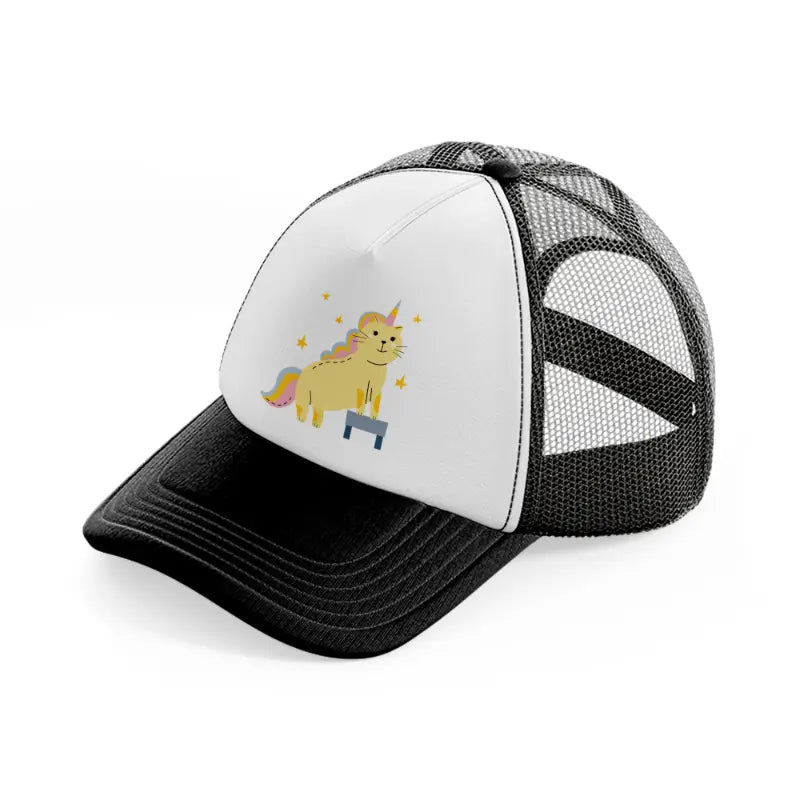 025 unicorn black and white trucker hat