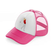 player red neon pink trucker hat