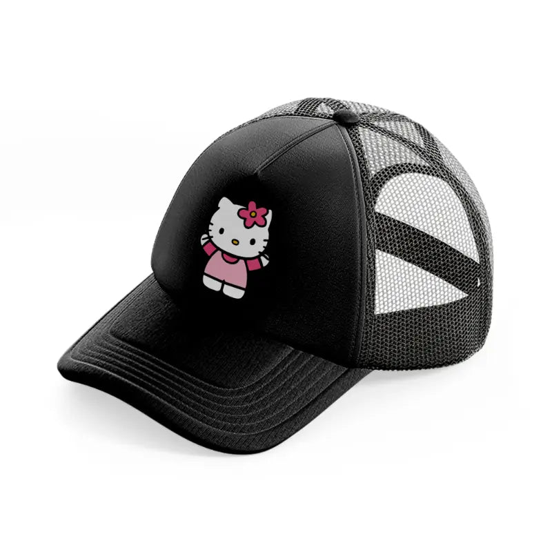 hello kitty hug-black-trucker-hat