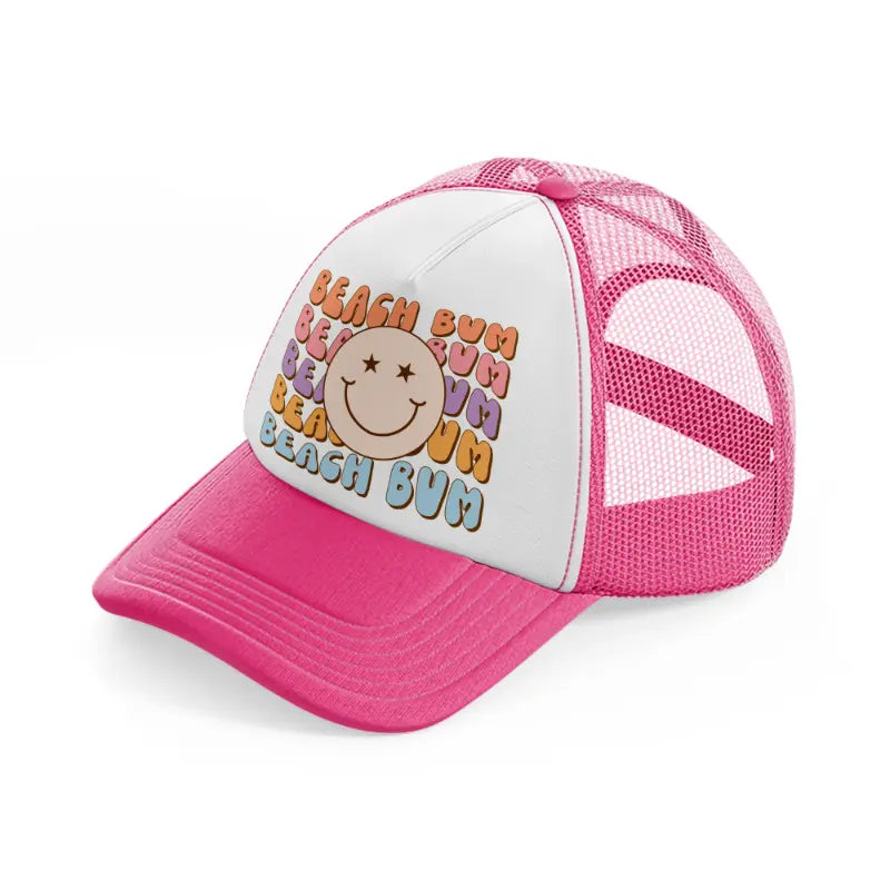 beach bum neon pink trucker hat