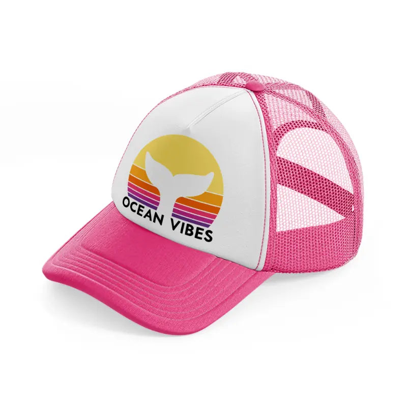 ocean vibes-neon-pink-trucker-hat