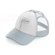 ciao man grey trucker hat