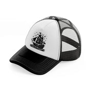 ship stars black and white trucker hat