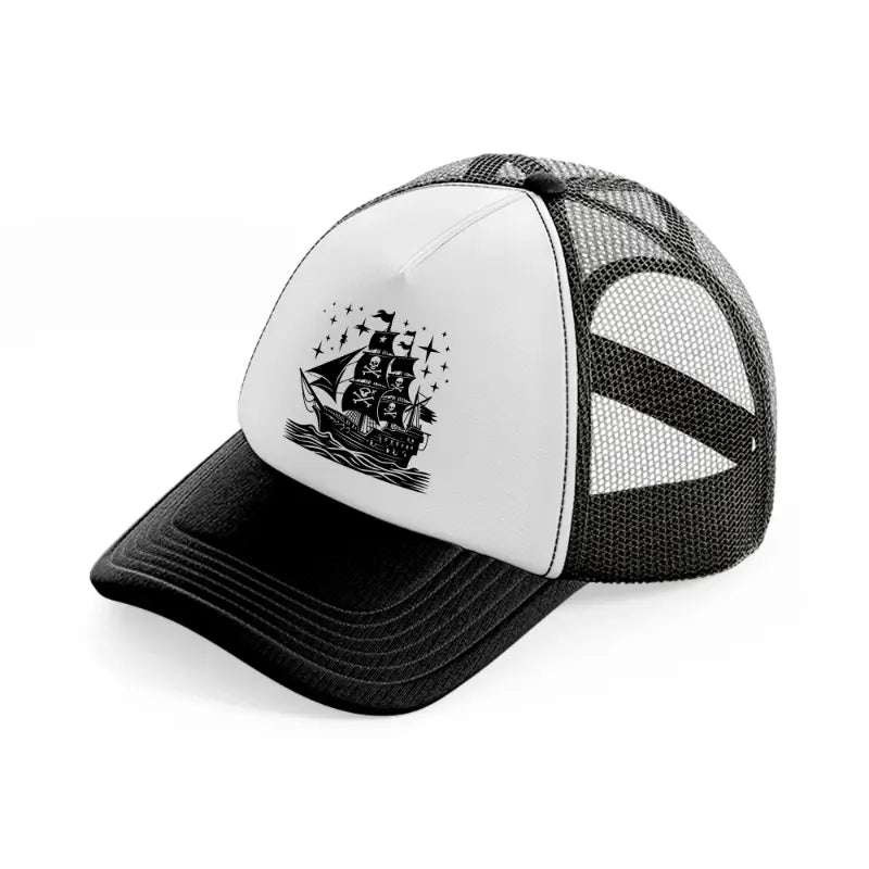 ship stars-black-and-white-trucker-hat