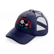 take me out to the ball game navy blue trucker hat