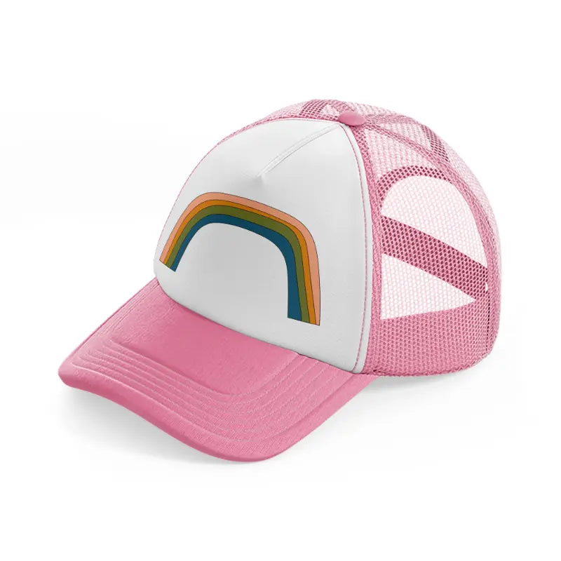 groovy shapes 01 pink and white trucker hat