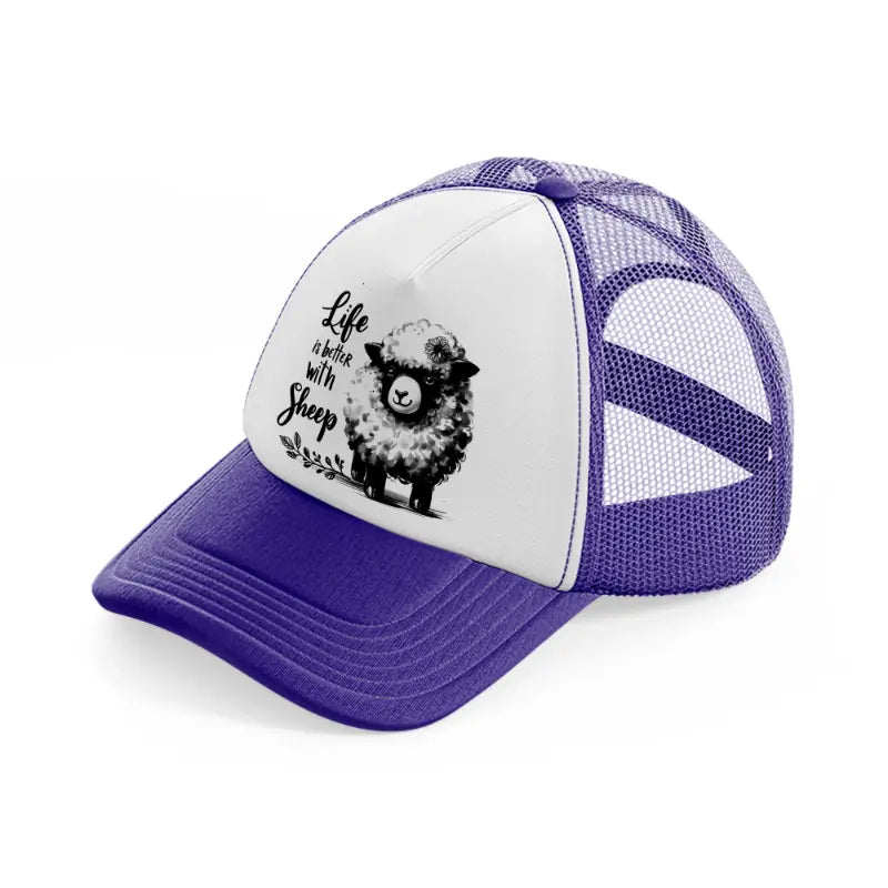 life is better with sheep-purple-trucker-hat