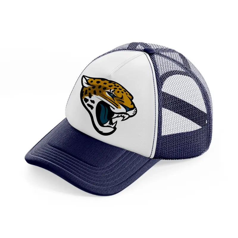 jacksonville jaguars emblem-navy-blue-and-white-trucker-hat