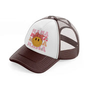 mama smiley-brown-trucker-hat