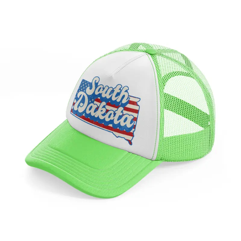 south dakota flag-lime-green-trucker-hat