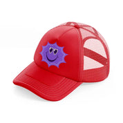 lavender smiley star-red-trucker-hat