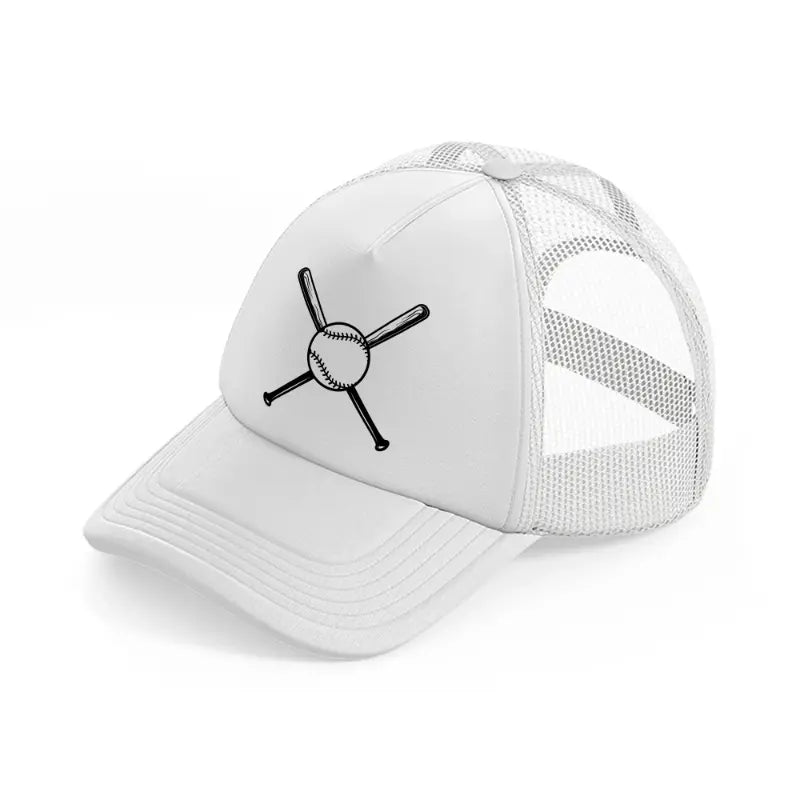 baseball and bats-white-trucker-hat