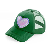 heart purple green trucker hat