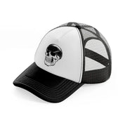 skull gangster with bandana-black-and-white-trucker-hat