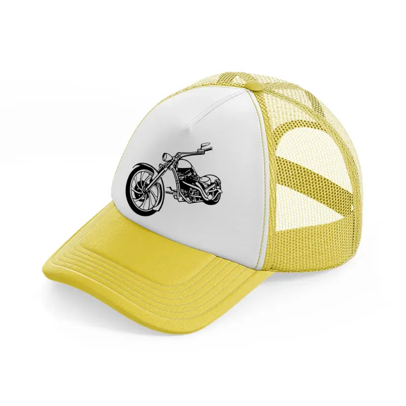 harley davidson bike vector-yellow-trucker-hat