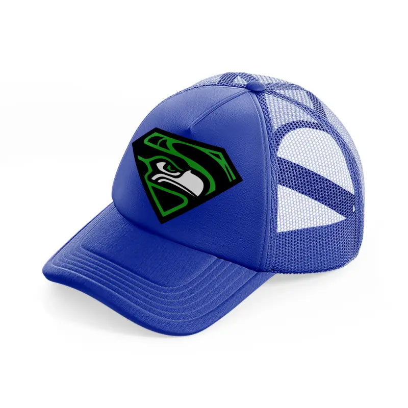 seattle seahawks super hero-blue-trucker-hat
