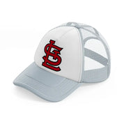 st louis cardinals emblem-grey-trucker-hat