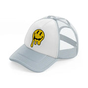 melt smile yellow grey trucker hat