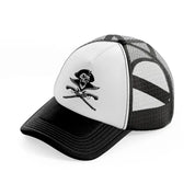 skull & guns black and white trucker hat