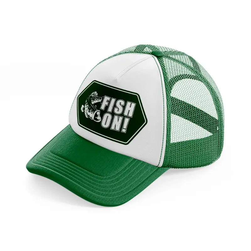 fish on! green-green-and-white-trucker-hat