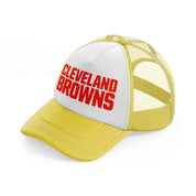 cleveland browns text-yellow-trucker-hat