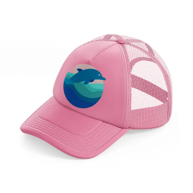 dolphin (1)-pink-trucker-hat