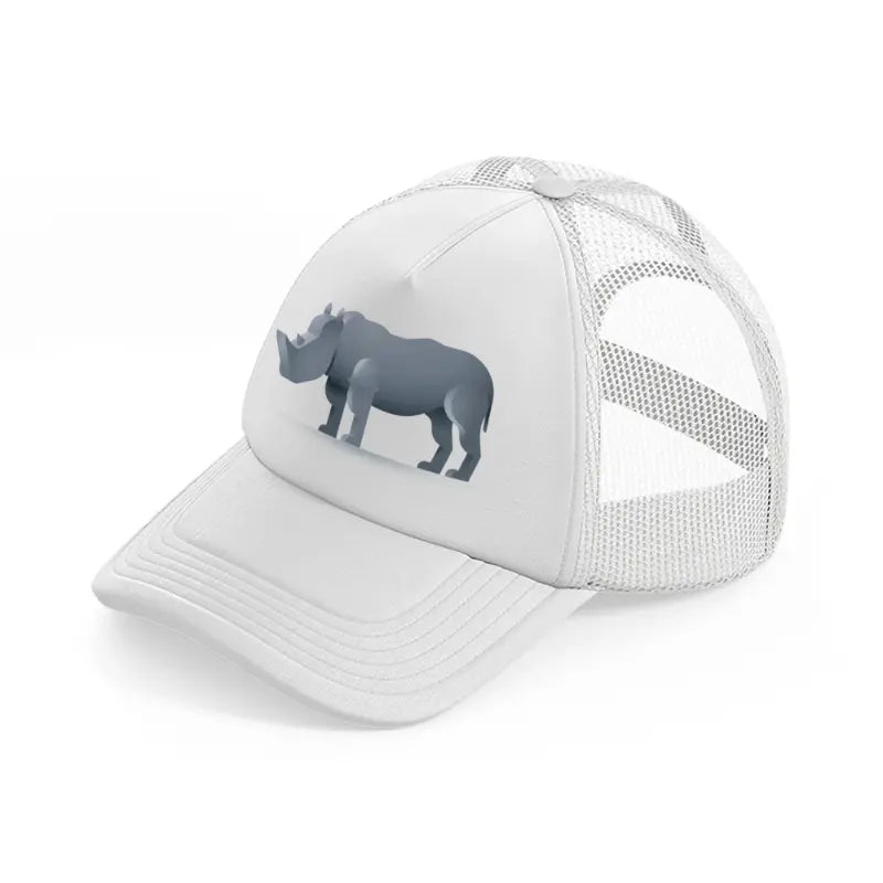 035 rhinoceros white trucker hat