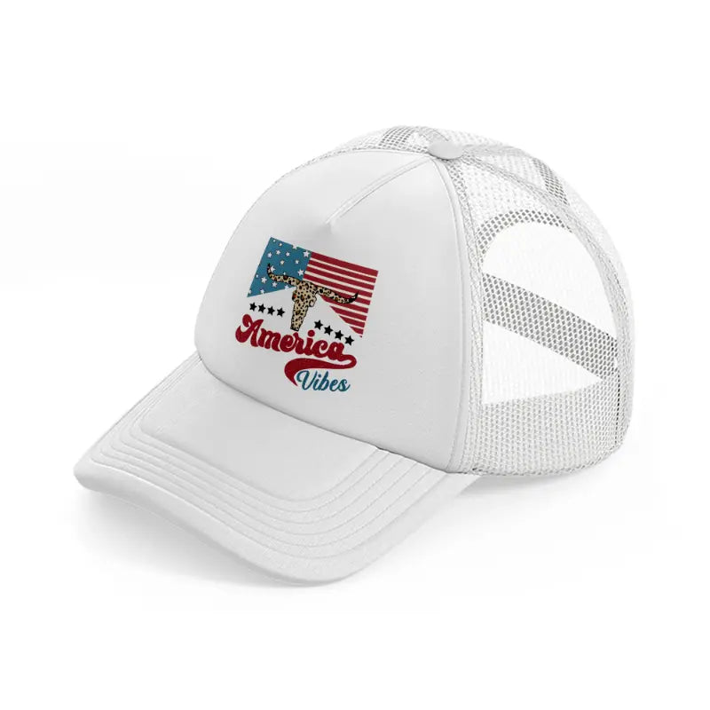 america vibes-white-trucker-hat