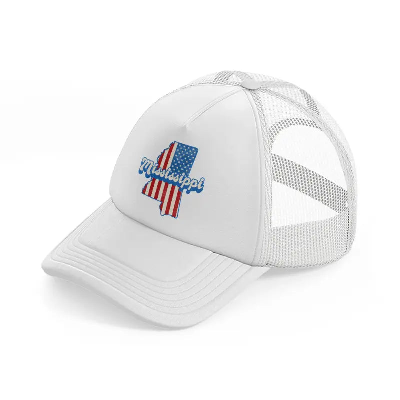 mississippi flag-white-trucker-hat