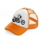 harley davidson bike orange trucker hat