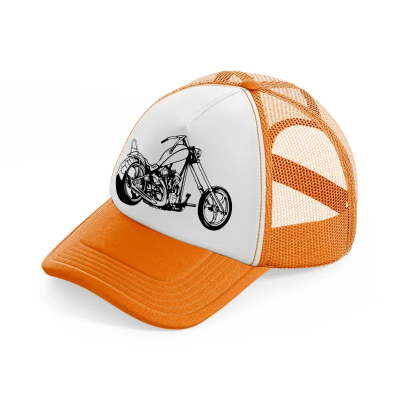 harley davidson bike-orange-trucker-hat