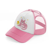 005 cheese pink and white trucker hat