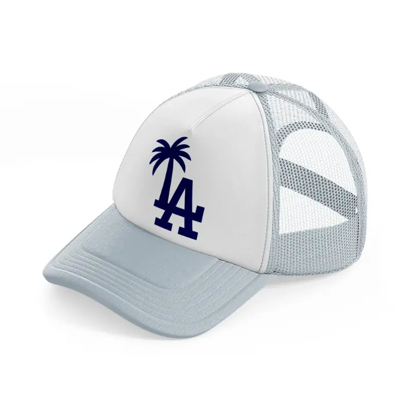 la palm tree grey trucker hat