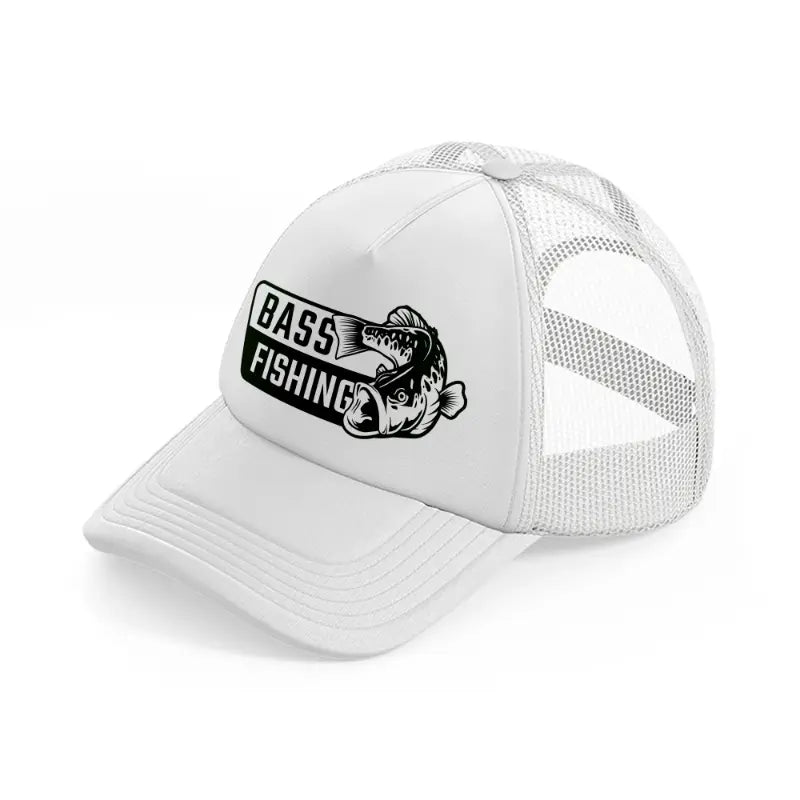 bass fishing-white-trucker-hat
