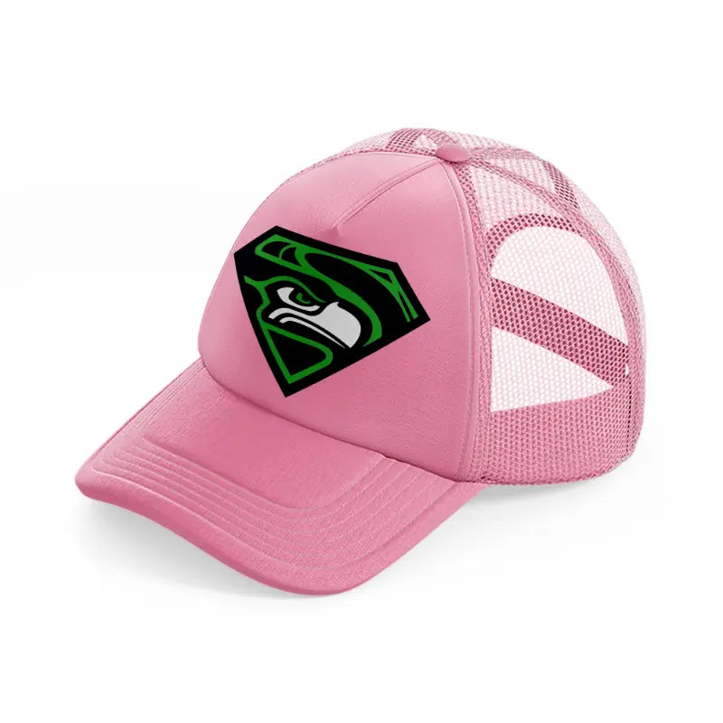 seattle seahawks super hero-pink-trucker-hat