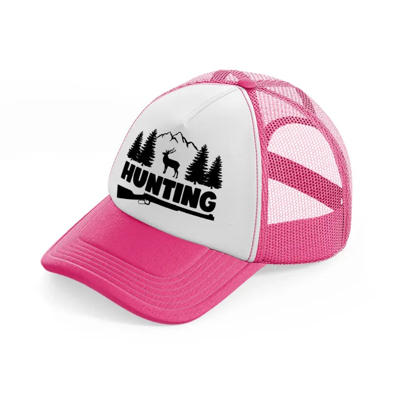 hunting deer-neon-pink-trucker-hat