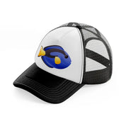 blue tang fish black and white trucker hat