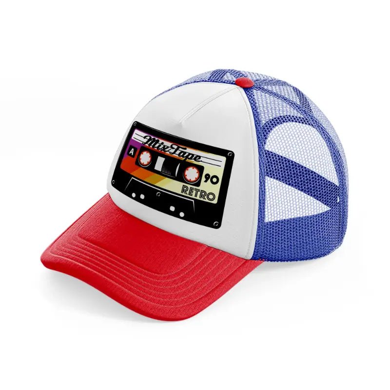 cassette tapes multicolor trucker hat