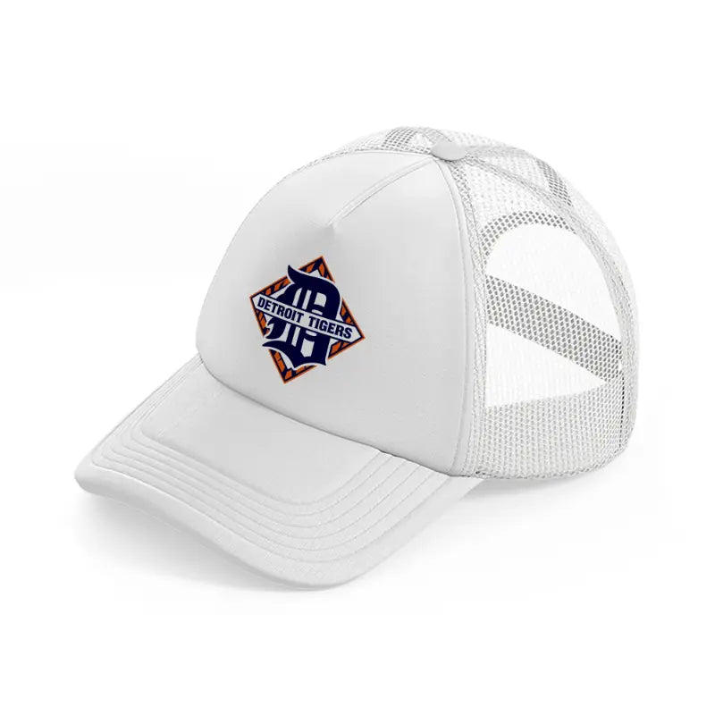 detroit tigers simple white trucker hat