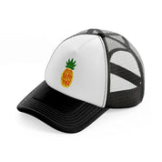aloha summer pineapple-black-and-white-trucker-hat