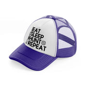 eat sleep hunt repeat target-purple-trucker-hat