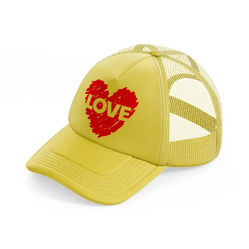 love gold trucker hat