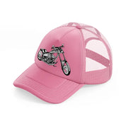 harley davidson vector bike-pink-trucker-hat